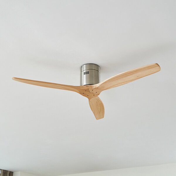 Lucande Vindur stropni ventilator, nikl, DC, tihi, Drvo, Dnevni boravak/blagovaonica, Drvo