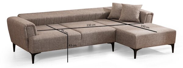 Zondo.hr Kutna garnitura Hamletta (D) (svijetlosmeđa + crna). Akcija -31%. 1106848