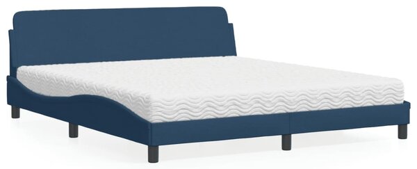 Krevet s madracem Dover plavi 180x200 cm od tkanine - Plava / 180 x 200 cm