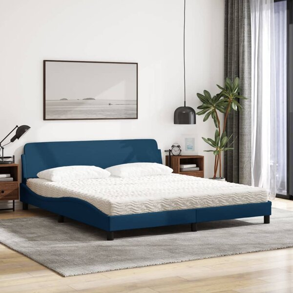 Krevet s madracem Dover plavi 180x200 cm od tkanine - Plava / 180 x 200 cm