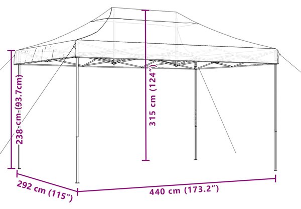 Sklopivi prigodni šator za zabave terakota 440x292x315 cm - Narančasta / N/A