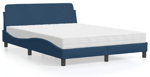 Krevet s madracem Dover plavi 140x200 cm od tkanine - Plava / 140 x 200 cm