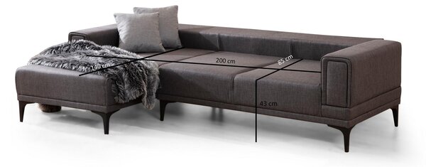 Zondo.hr Kutna garnitura Horazotta (L) (tamnosiva + crna). Akcija -31%. 1106854