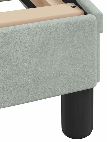 Krevet s madracem Dover svjetlosivi 160x200 cm baršunasti - Siva / 160 x 200 cm