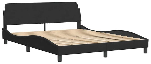 Krevet s madracem Dover crni 160x200 cm baršunasti - Crna / 160 x 200 cm