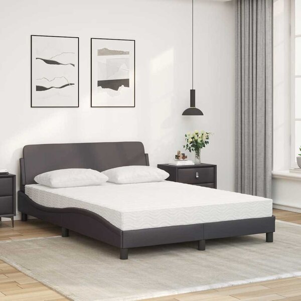 Krevet s madracem Dover sivi 120 x 200 cm od umjetne kože - Siva / 120 x 200 cm
