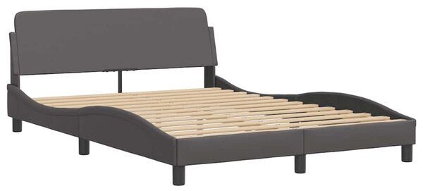 Krevet s madracem Dover sivi 120 x 200 cm od umjetne kože - Siva / 120 x 200 cm