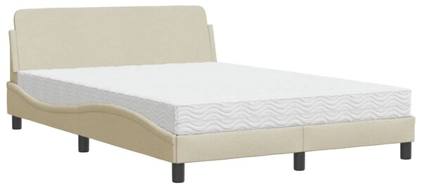 Krevet s madracem Dover krem 140 x 190 cm od tkanine - Krema / 140 x 190 cm