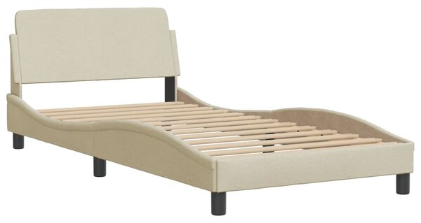Krevet s madracem Dover krem 100 x 200 cm od tkanine - Krema / 100 x 200 cm