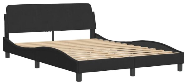 Krevet s madracem Hanko crni 120 x 200 cm baršunasti - Crna / 120 x 200 cm