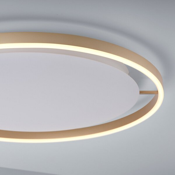 JUST LIGHT. GmbH LED stropna svjetiljka Ritus, Ø 58,5 cm, mat mesing, prigušiva, Bronca / stari mesing, Dnevni boravak/blagovaonica, Metal