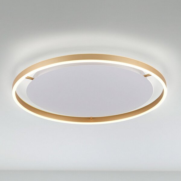 JUST LIGHT. GmbH LED stropna svjetiljka Ritus, Ø 58,5 cm, mat mesing, prigušiva, Bronca / stari mesing, Dnevni boravak/blagovaonica, Metal