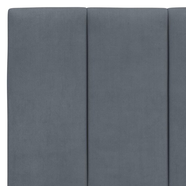 Krevet s madracem Hanko tamnosivi 160x200 cm baršunasti - Siva / 160 x 200 cm