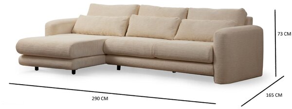 Zondo.hr Kutna garnitura Lelysena (L) (bež + crna). Akcija -31%. 1106880