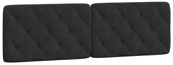 Krevet s madracem crni 160x200 cm baršunasti - Crna / 160 x 200 cm