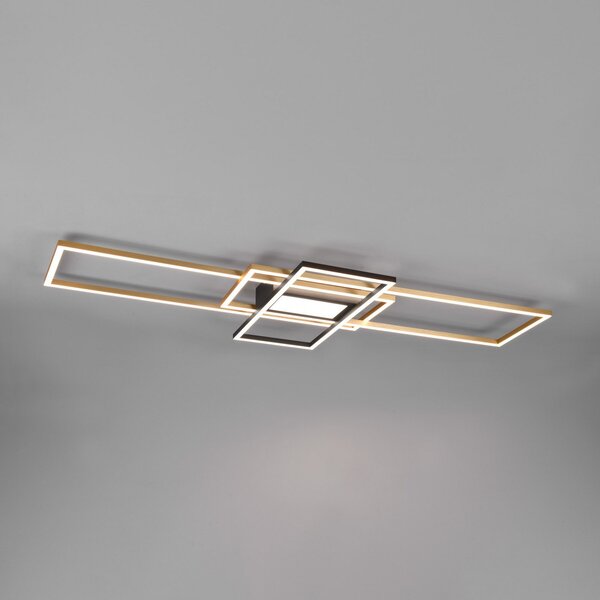 Trio Lighting Irvine LED stropna svjetiljka, CCT, prigušiva, mesing, prigušiva, Zlato / mjed, Dnevni boravak/blagovaonica, Metal