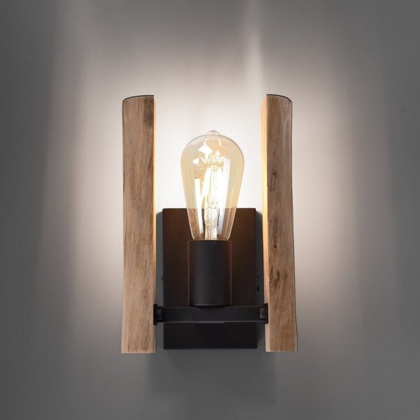 JUST LIGHT. GmbH Zidna svjetiljka od balvana izrađena drva, prigušiva, Drvo, Dnevni boravak/blagovaonica, Metal