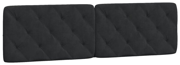 Krevet s madracem crni 180x200 cm baršunasti - Crna / 180 x 200 cm