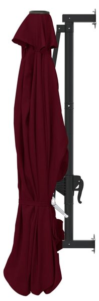 Zidni suncobran s metalnom šipkom 300 cm bordo - Crvena / N/A