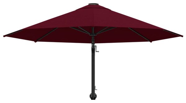 Zidni suncobran s metalnom šipkom 300 cm bordo - Crvena / N/A