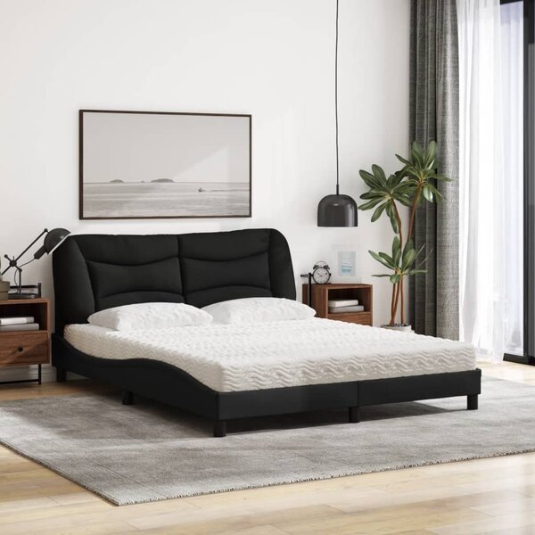 Krevet s madracem Hvar crni 160x200 cm od tkanine - Crna / 160 x 200 cm