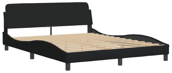 Okvir kreveta s LED-om bez madraca Hvar crni 160x200 cm od tkanine - Crna / 160 x 200 cm
