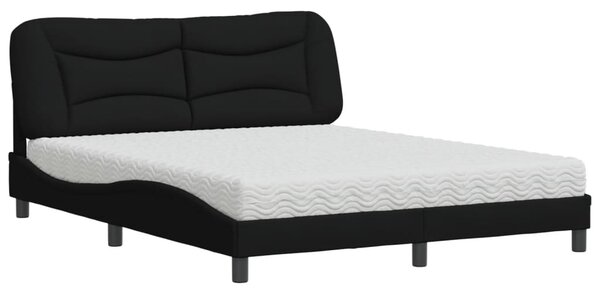 Krevet s madracem Hvar crni 160x200 cm od tkanine - Crna / 160 x 200 cm