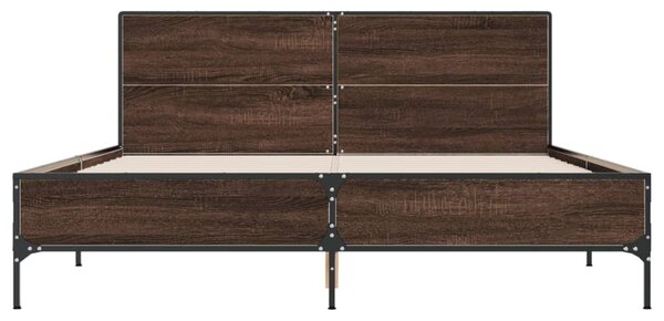 Okvir kreveta boja hrasta 160x200 cm konstruirano drvo i metal - Smeđa / 160 x 200 cm