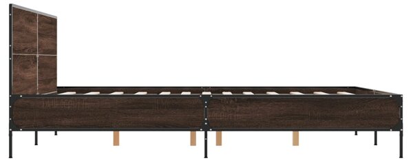 Okvir kreveta boja hrasta 160x200 cm konstruirano drvo i metal - Smeđa / 160 x 200 cm