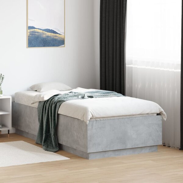 Okvir kreveta boja betona 75x190 cm od konstruiranog drva - Siva / 75 x 190 cm