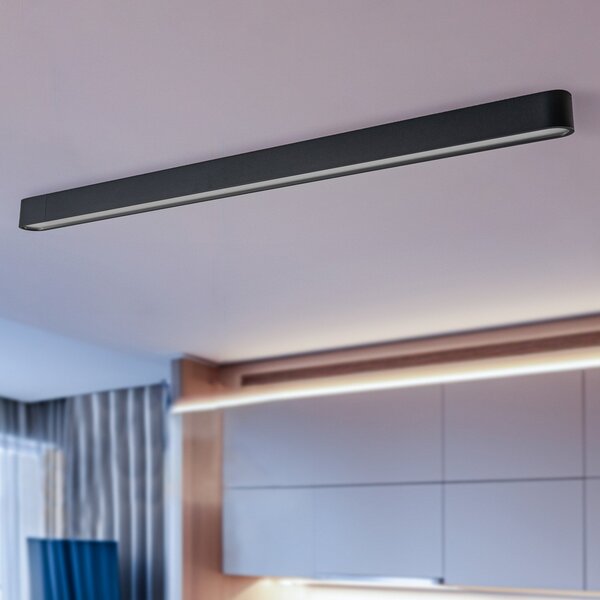 Nowodvorski Lighting Stropna svjetiljka Soft, 125 x 6 cm, grafit, aluminij, G13, Crno, Dnevni boravak/blagovaonica, Metal