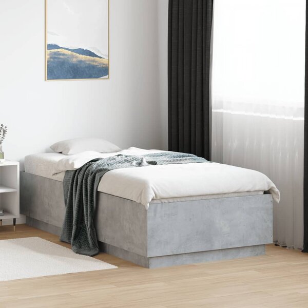 Okvir kreveta boja betona 90 x 190 cm od konstruiranog drva - Siva / 90 x 190 cm