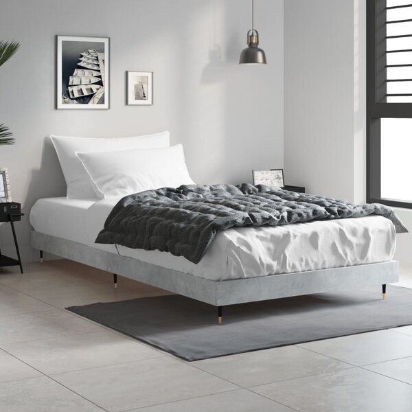 Okvir kreveta boja betona 90 x 190 cm od konstruiranog drva - Siva / 90 x 190 cm