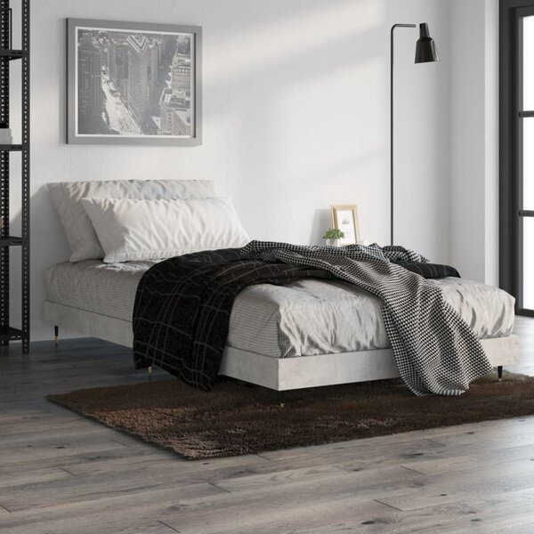 Okvir kreveta boja betona 90 x 190 cm od konstruiranog drva - Siva / 90 x 190 cm
