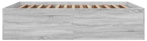 Okvir kreveta boja hrasta 160 x 200 cm od konstruiranog drva - Siva / 160 x 200 cm