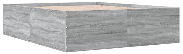 Okvir kreveta boja hrasta 160 x 200 cm od konstruiranog drva - Siva / 160 x 200 cm