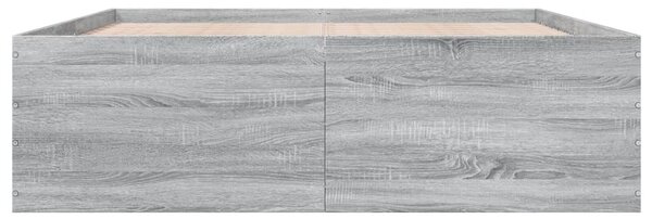Okvir kreveta boja hrasta 160 x 200 cm od konstruiranog drva - Siva / 160 x 200 cm