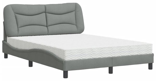 Krevet s madracem Hvar svjetlosivi 120 x 200 cm od tkanine - Siva / 120 x 200 cm