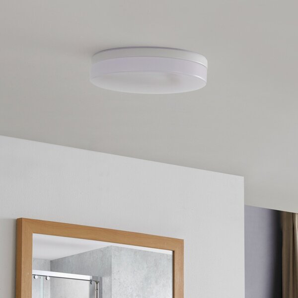 PRIOS Prios Wynion LED stropna svjetiljka CCT DIP prekidač 30cm, prigušiva, Bijela, kupaonica, Plastika