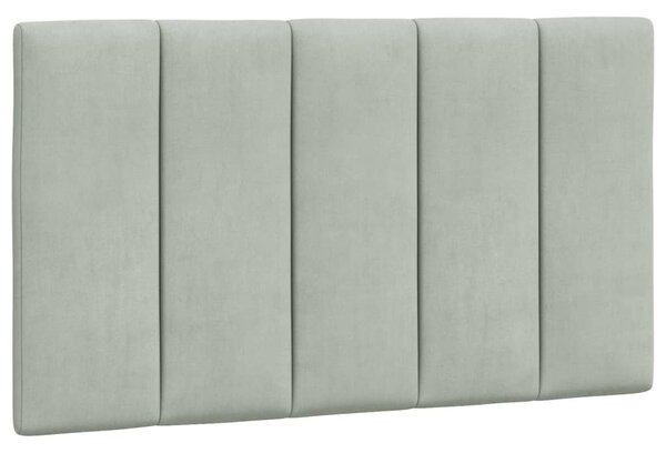 Krevet s madracem Hanko svjetlosivi 90x190 cm baršunasti - Siva / 90 x 190 cm