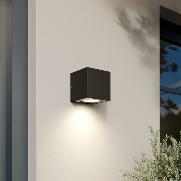 Arcchio LED vanjska zidna svjetiljka Tassnim, 1 žarulja, antracit, IP65, prigušiva, Crno, Metal
