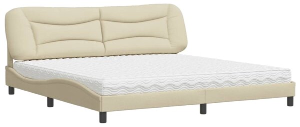 Krevet s madracem Hvar krem 200 x 200 cm od tkanine - Krema / 200 x 200 cm
