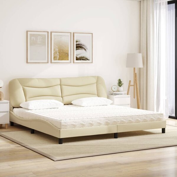 Krevet s madracem Hvar krem 200 x 200 cm od tkanine - Krema / 200 x 200 cm