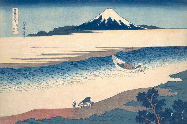 Hokusai, Katsushika - Reprodukcija umjetnosti Ukiyo-e Print of the Tama River, (40 x 26.7 cm)