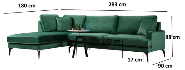 Zondo.hr Kutna garnitura Papirolla (L) (zelena + crna). Akcija -31%. 1106936