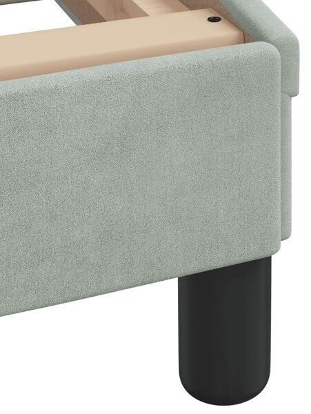 Krevet s madracem Dover svjetlosivi 80 x 200 cm baršunasti - Siva / 80 x 200 cm
