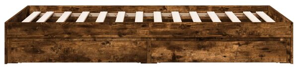Okvir kreveta s ladicama boja dimljenog hrasta 75x190 cm drveni - Smeđa / 75 x 190 cm