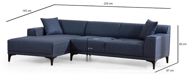 Zondo.hr Kutna garnitura Petrafonzo (L) (plava + crna). Akcija -31%. 1106944