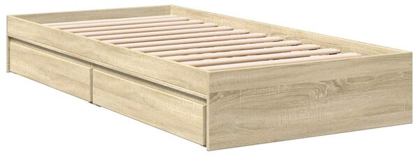 Okvir kreveta s ladicama boja hrasta sonome 75x190 cm drveni - Smeđa / 75 x 190 cm