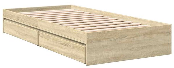 Okvir kreveta s ladicama boja hrasta sonome 75x190 cm drveni - Smeđa / 75 x 190 cm